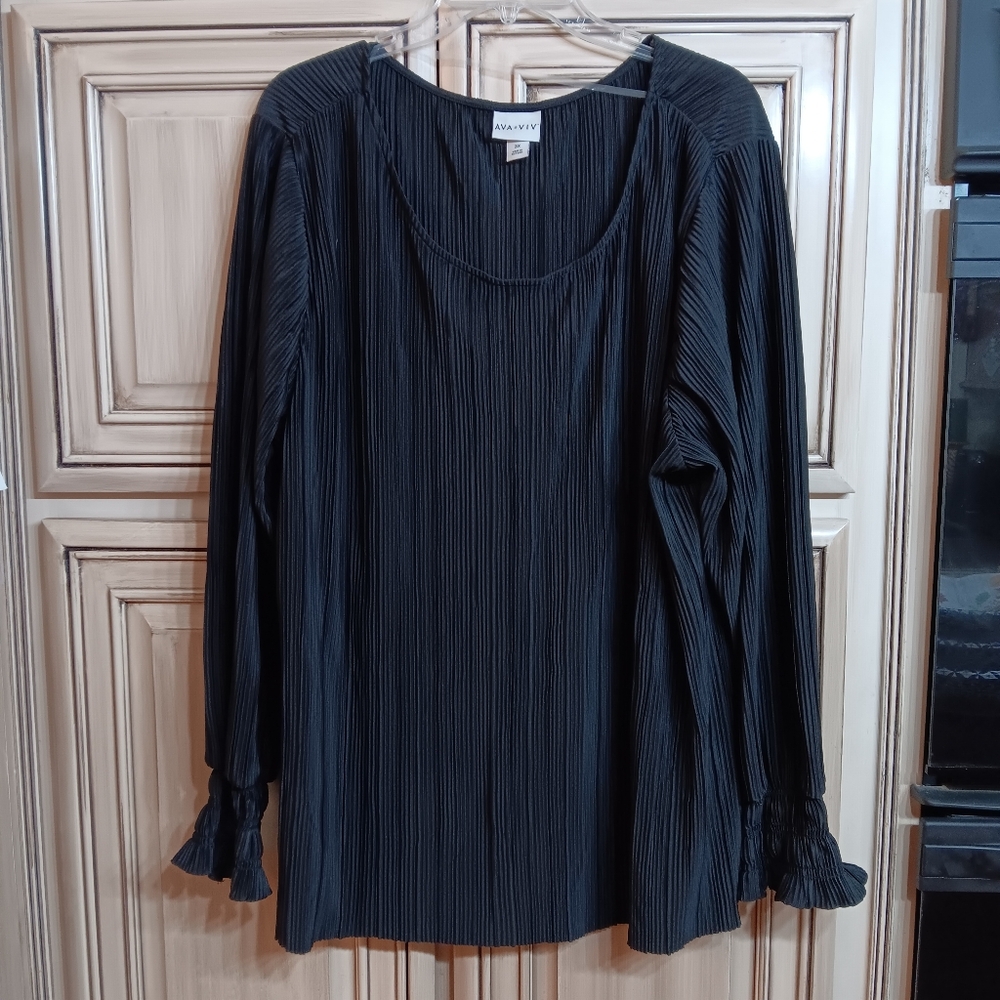 Women's AVA & VIV‎ Black Blouse - Size 3X